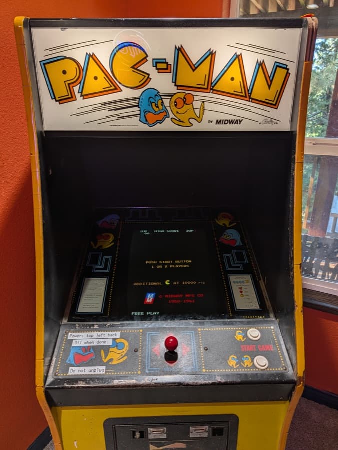 A classic Pac-Man arcade cabinet, restored and running